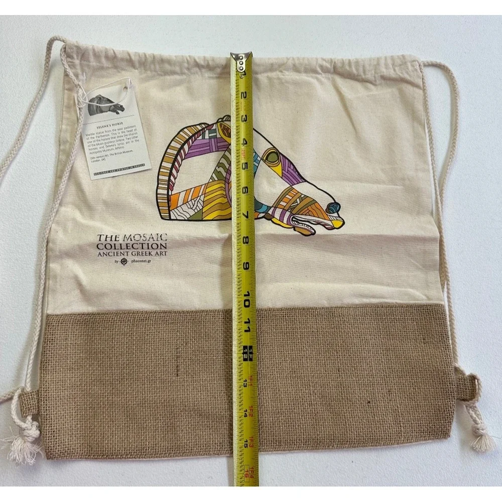 Parthenon Mosaic Backpack Greek Art Selene Horse Motif 5th Century BC Medium NEW